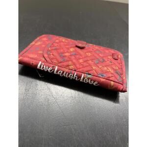 LUG Live Laugh Love Red Floral Quilted Wallet - 5"x8"